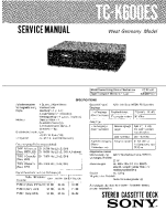 Sony TC-K600ES - Service Manual 